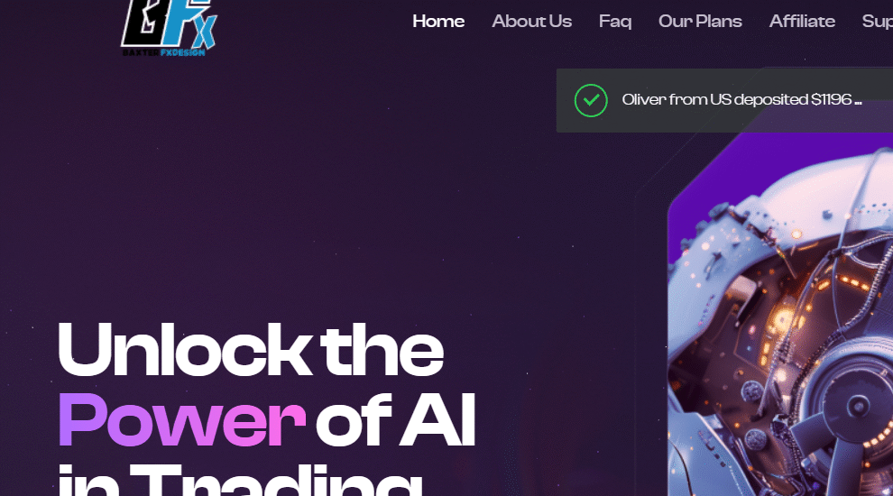Baxterfxtrade.com – Crypto AI Scam