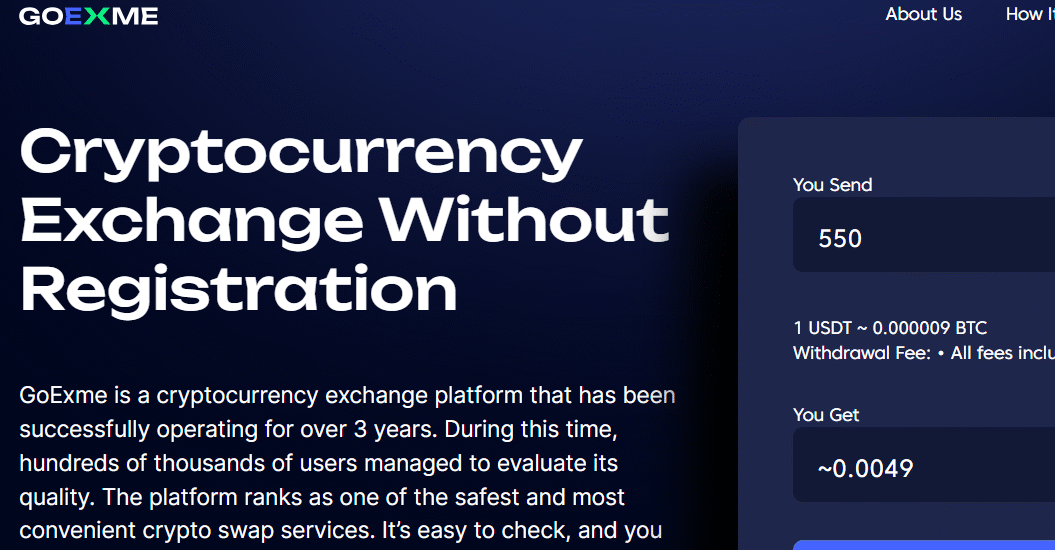 Goexme.io - A Scam Crypto Exchange