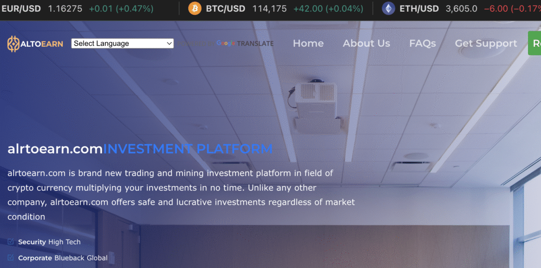 Analyzing Alrtoearn.com Scam