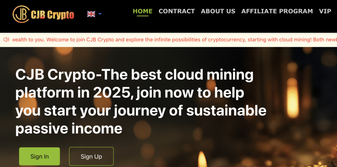 CBJ CRYPTO / CJB.top - Cloud Mining Scam