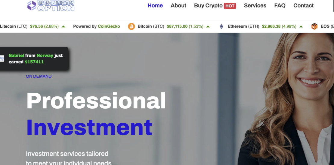 Tradeoptimizationoption.pro Scam Investigated