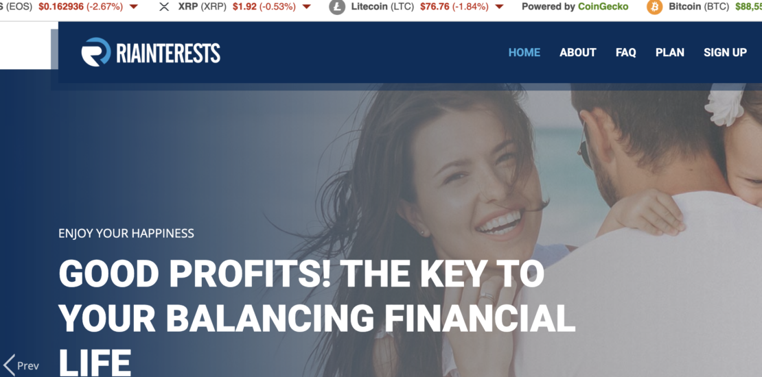 Riainterests.com – Crypto Investment Scam