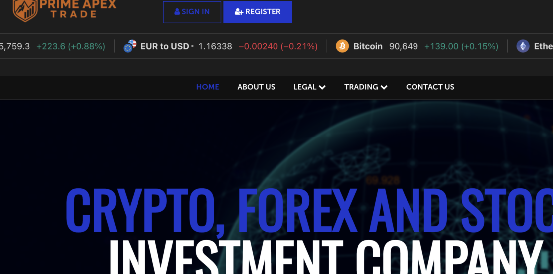 Primeapextrade.com - A Crypto Investment Scam